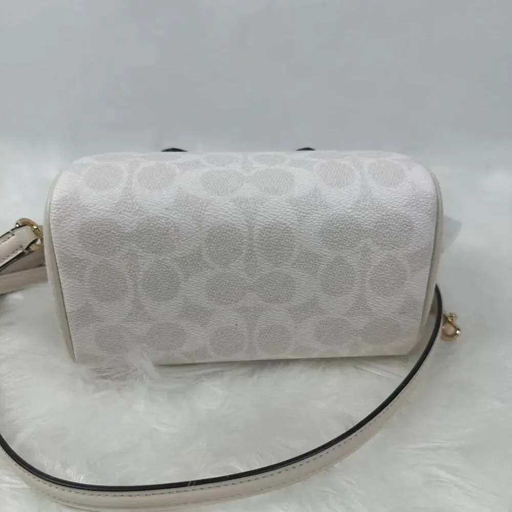 Coach Mini Rowan Crossbody In Signature Canvas In Gold/Chalk CW329 NWT